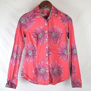 Lilly Pulitzer Pink Floral Button Down Shirt